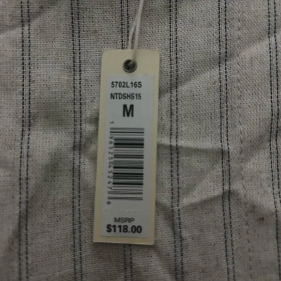 Max Studio Linen Cream with black Stripes A-Line Skirt - Picture 2 of 5